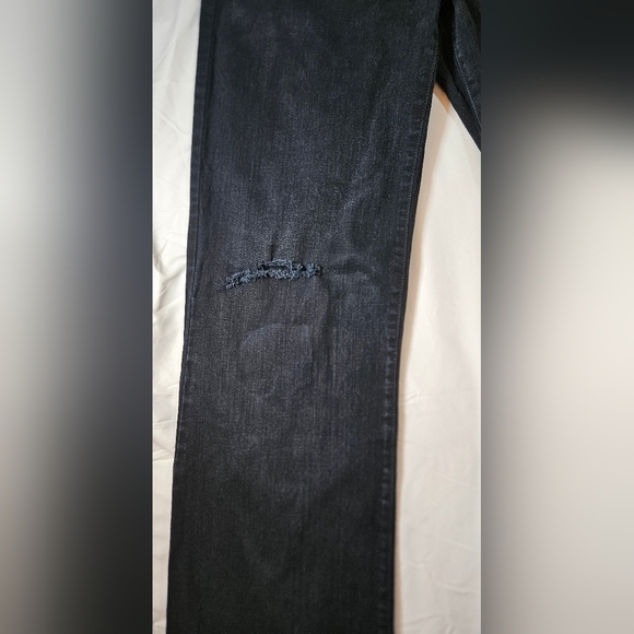 NYDJ Not Your Daughters Jeans Womens Black Distressed Straight Leg Jeans Size 10 - Picture 2 of 12